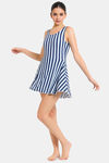 Zelocity Elastane Blended Slip-On Swimdress with Removable Pads - Blue Depth — thumbnail 4